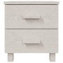 Comodino HAMAR Bianco 40x35x44,5 cm in Legno Massello di Pino