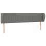 Testiera ad Orecchio Grigio Scuro 163x23x78/88 cm in Tessuto