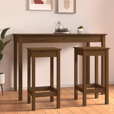 Sgabelli da Bar 2 pz Miele 40x40x78 cm Legno Massello di Pino