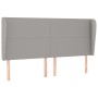 Testiera ad Orecchio Grigio Chiaro 203x23x118/128 cm in Tessuto