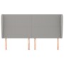 Testiera ad Orecchio Grigio Chiaro 203x23x118/128 cm in Tessuto