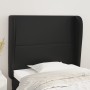 Testiera ad Orecchio Nera 93x23x118/128 cm in Similpelle