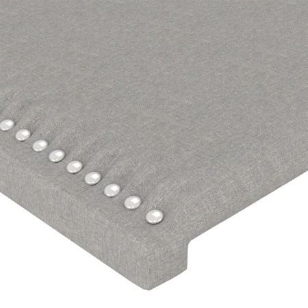 Testiera ad Orecchio Grigio Chiaro 203x23x118/128 cm in Tessuto