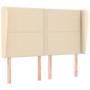 Testiera ad Orecchio Crema 147 x 23 x 118/128 cm in Tessuto