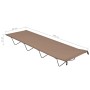 Lettino da Campeggio 180x60x19cm Tessuto Oxford Acciaio Grigio