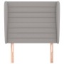 Testiera ad Orecchio Grigio Chiaro 83x23x118/128 cm in Tessuto
