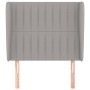 Testiera ad Orecchio Grigio Chiaro 83x23x118/128 cm in Tessuto