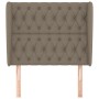 Testiera ad Orecchio Tortora 93x23x118/128 cm in Tessuto