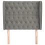 Testiera ad Orecchio Grigio Chiaro 103x23x118/128 cm in Velluto