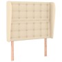 Testiera ad Orecchio Crema 83x23x118/128 cm in Tessuto