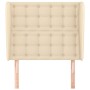 Testiera ad Orecchio Crema 83x23x118/128 cm in Tessuto