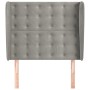 Testiera ad Orecchio Grigio Chiaro 103x23x118/128 cm in Velluto