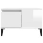 Tavolino Salotto Bianco Lucido 55x55x36,5 cm Legno Multistrato