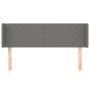 Testiera ad Orecchio Grigio Scuro 147x16x78/88 cm in Tessuto