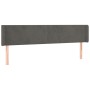 Testiera ad Orecchio Grigio Scuro 183x16x78/88 cm in Velluto