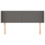 Testiera ad Orecchio Grigio 147x16x78/88 cm in Similpelle