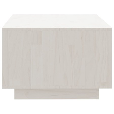 Tavolino da Salotto Bianco 110x50x33,5cm Legno Massello di Pino