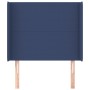 Testiera ad Orecchio Blu 103x16x118/128 cm in Tessuto