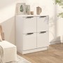 Credenza Bianco Lucido 60x30x70 cm in Legno Multistrato