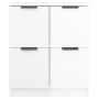 Credenza Bianco Lucido 60x30x70 cm in Legno Multistrato