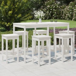 Set Bar da Giardino 7 pz Bianco in Legno Massello di Pino