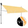 Tenda da Sole Retrattile Manuale LED 350 cm Bianca e Arancione