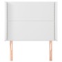 Testiera ad Orecchio Bianco 93x16x118/128 cm in Similpelle