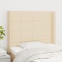Testiera ad Orecchio Crema 93x16x118/128 cm in Tessuto