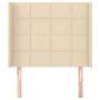 Testiera ad Orecchio Crema 93x16x118/128 cm in Tessuto