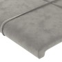 Testiera ad Orecchio Grigio Chiaro 93x16x118/128 cm in Velluto