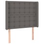 Testiera ad Orecchio Grigio 103x16x118/128cm in Similpelle