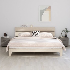 Comodini HAMAR 2 pz Grigio Chiaro 40x35x44,5 cm Legno di Pino