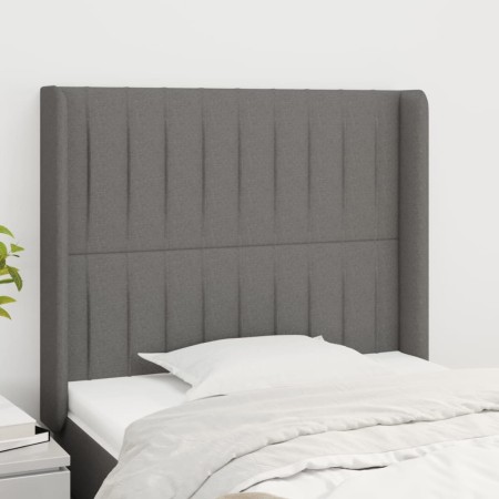 Testiera ad Orecchio Grigio Scuro 83x16x118/128 cm in Tessuto