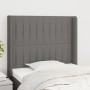 Testiera ad Orecchio Grigio Scuro 83x16x118/128 cm in Tessuto