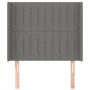Testiera ad Orecchio Grigio Scuro 83x16x118/128 cm in Tessuto