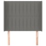 Testiera ad Orecchio Grigio Scuro 93x16x118/128 cm in Tessuto