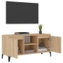 Mobile TV con Gambe in Metallo Rovere Sonoma 103,5x35x50 cm