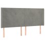 Testiera ad Orecchio Grigio Chiaro 203x16x118/128 cm in Velluto