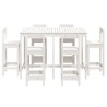 Set Bar da Giardino 7 pz Bianco in Legno Massello di Pino