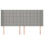 Testiera ad Orecchio Grigio Chiaro 183x16x118/128 cm in Tessuto