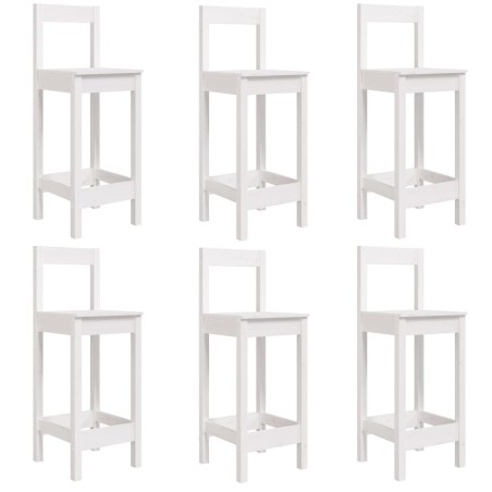 Set Bar da Giardino 7 pz Bianco in Legno Massello di Pino