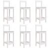 Set Bar da Giardino 7 pz Bianco in Legno Massello di Pino