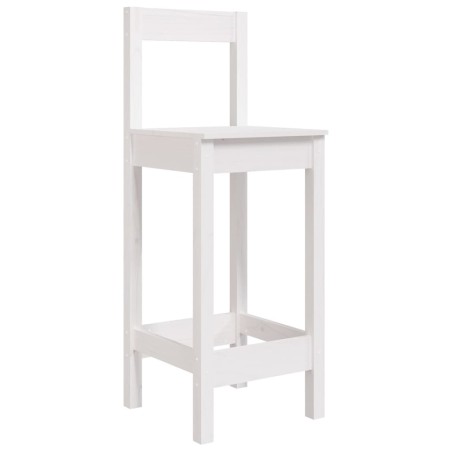 Set Bar da Giardino 7 pz Bianco in Legno Massello di Pino