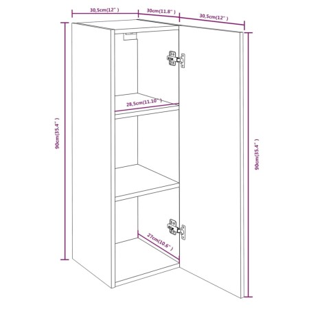 Mobili TV 4 pz Rovere Marrone 30,5x30x90 cm Legno Multistrato