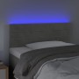 Testiera a LED Grigio Chiaro 100x5x78/88 cm in Velluto