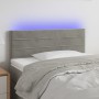 Testiera a LED Grigio Chiaro 80x5x78/88 cm in Velluto