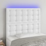 Testiera a LED Bianco 100x5x118/128 cm in Similpelle