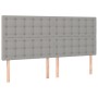 Testiera a LED Grigio Chiaro 160x5x118/128 cm in Tessuto