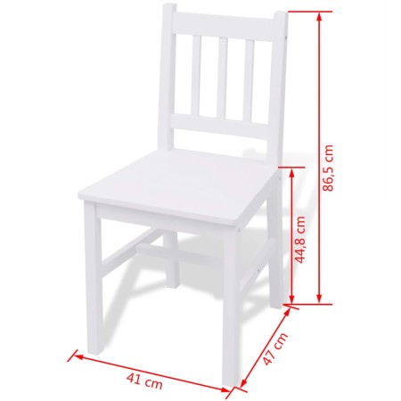 Set da Pranzo 5 pz in Legno di Pino Bianco