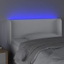 Testiera a LED Bianca 103x16x78/88 cm in Similpelle